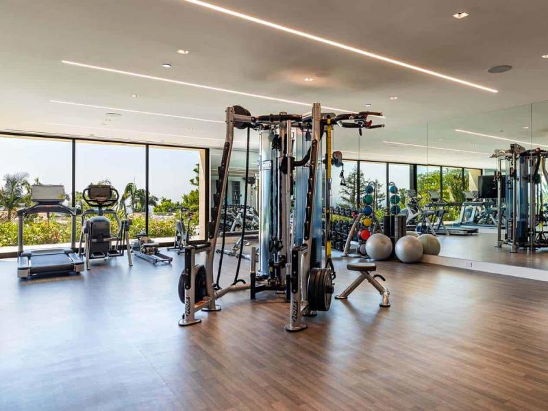 Mẫu thiết kế phòng gym đẹp gần gũi với thiên nhiên